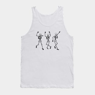 three skeleton dancing - funny halloween Tank Top